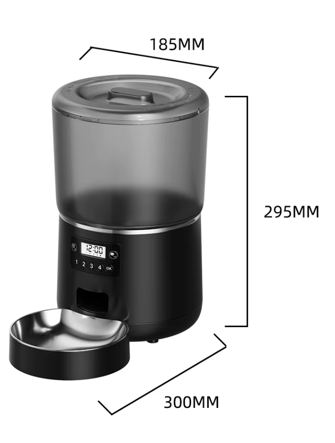 Distributeur Automatique 4L pour Chats – Repas Programmés sans Souci, Anti-Bourrage et Anti-Insectes dimension