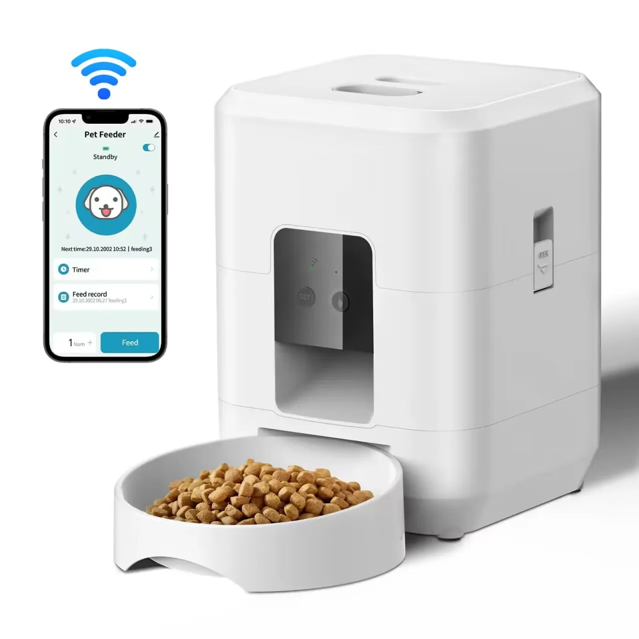 Distributeur Automatique pour Chats – Portions Réglables 50-100 g, Écran LCD Programmable wifi