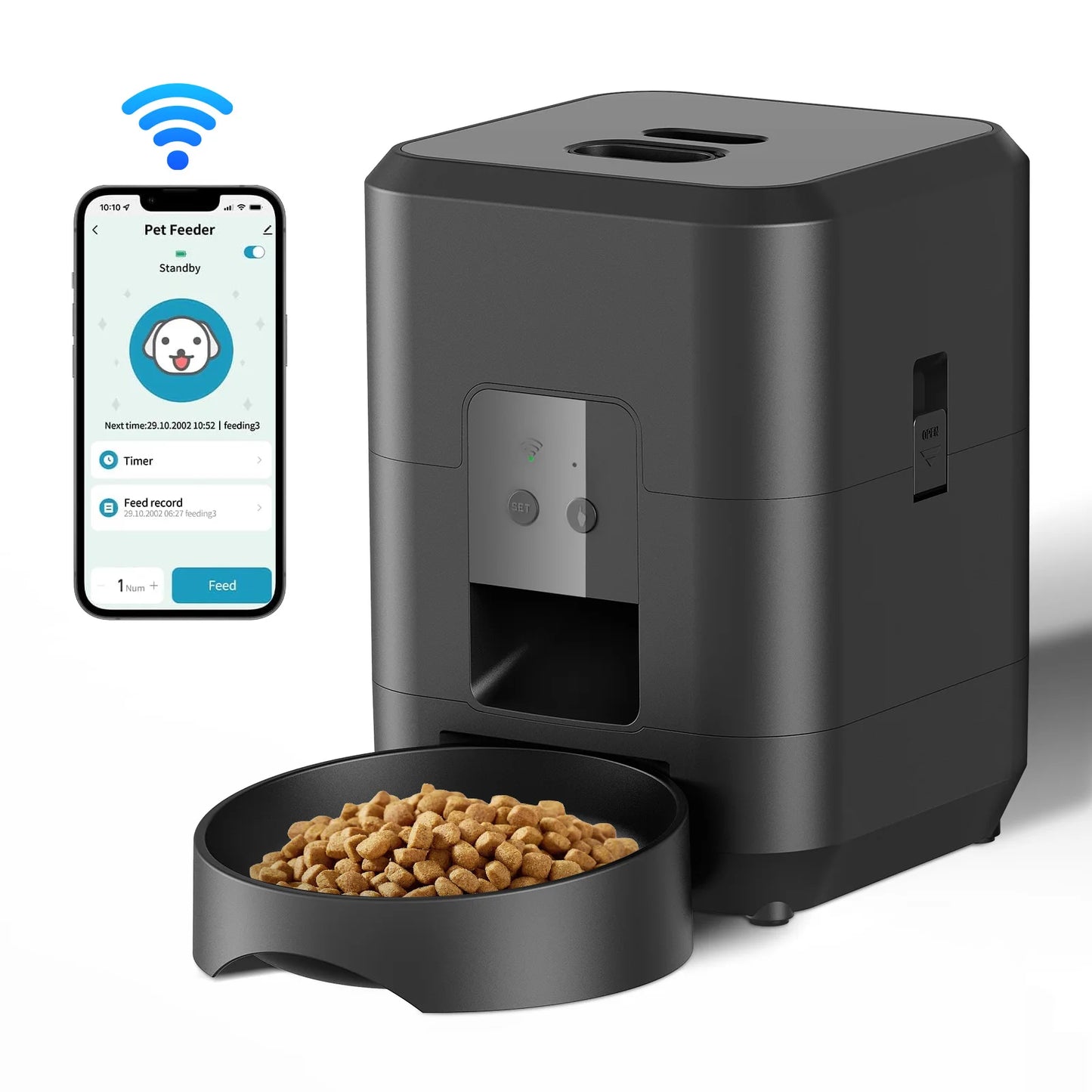 Distributeur Automatique pour Chats – Portions Réglables 50-100 g, Écran LCD Programmable wifi (1)