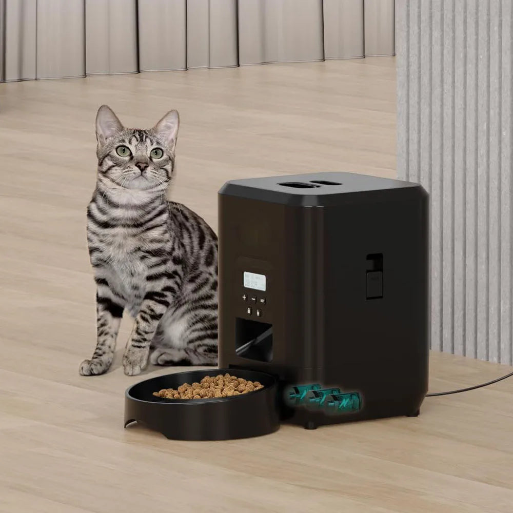Distributeur Automatique pour Chats – Portions Réglables 50-100 g, Écran LCD Programmable (3)